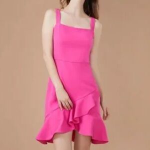 NWT BCBGeneration Vibrant Fuschia Pink Ruffle Mini Dress